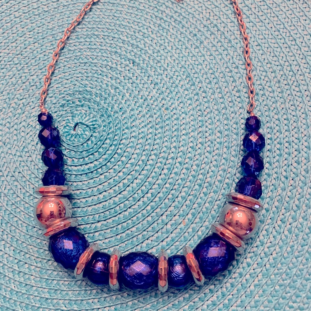 Royal blue and silver necklace.